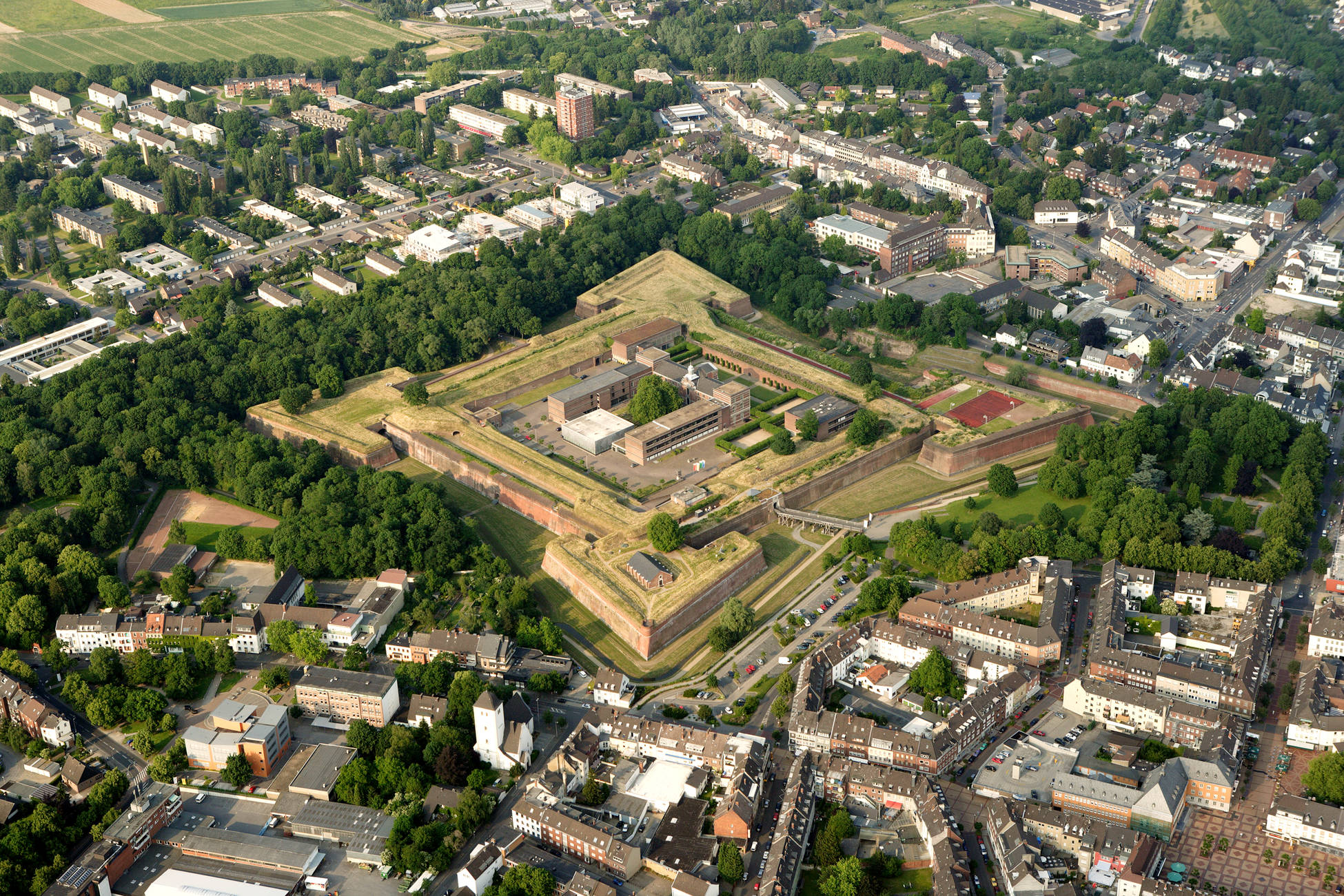 Luftaufnahme von Jülich, Zitadelle und Innenstadt